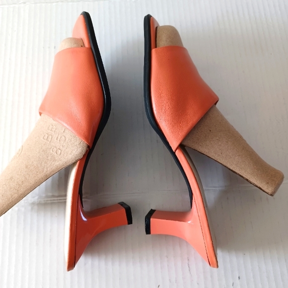 Naturalizer Peach Leather Block Heeled Sandals/Shoes 6.5M - Picture 3 of 11